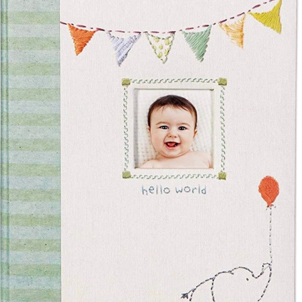 C.R. Gibson Elephant 'Hello World' First Five Years Unisex Memory Baby Book